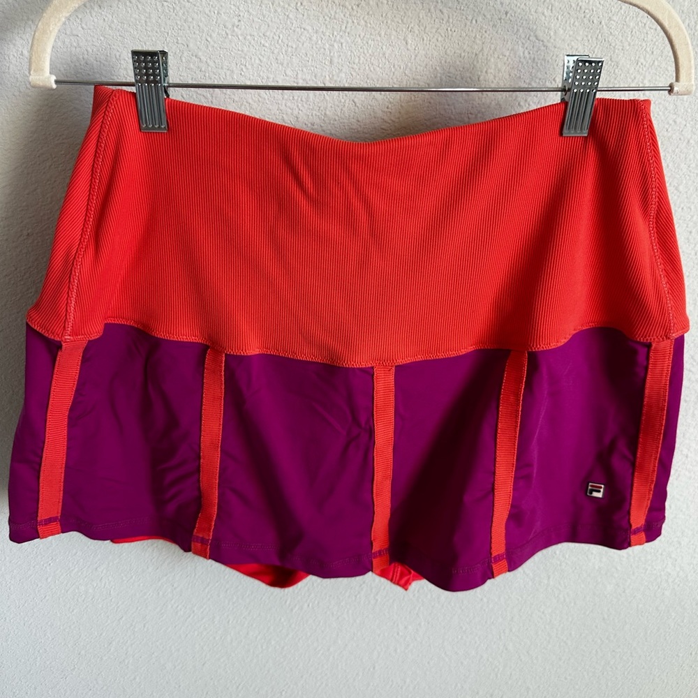 Tennis skirt Hot Coral and Festive fuschia by FILA.